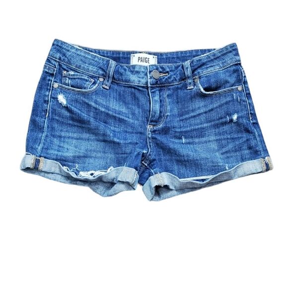 Paige Cuffed Denim Shorts - Picture 1 of 8